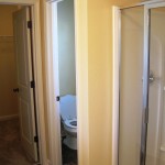 master toilet, shower, and closet